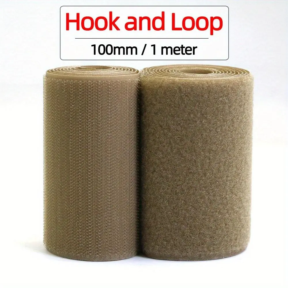 4 inch 100mm Beige Non-adhesive Hook and Loop fastener Tape Sewing on the hook loop DIY