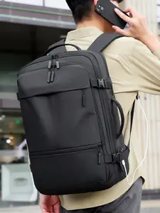 Expandable Large Capacity Business Backpack, Fashion New Outdoor Travel Bag, Casual Men's Waterproof Computer Backpack, Student Bookbag, Oxford Fabric