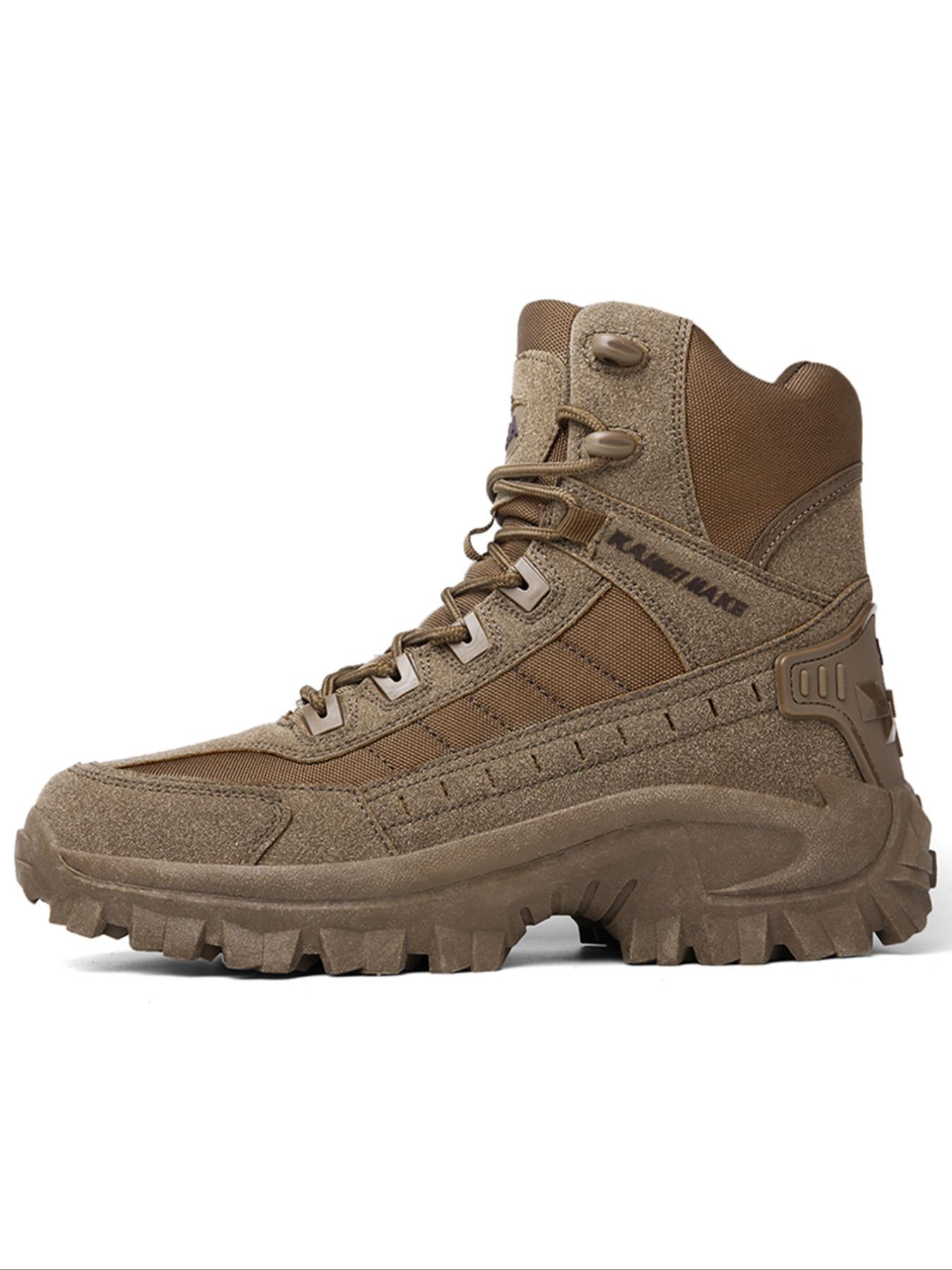 Men's Lace Up Front Tactical Lightweight Waterproof Hiking Boots, Casual Shoes, Fashionable Anti-slip & Wear-resistant Boots for Daily Wear