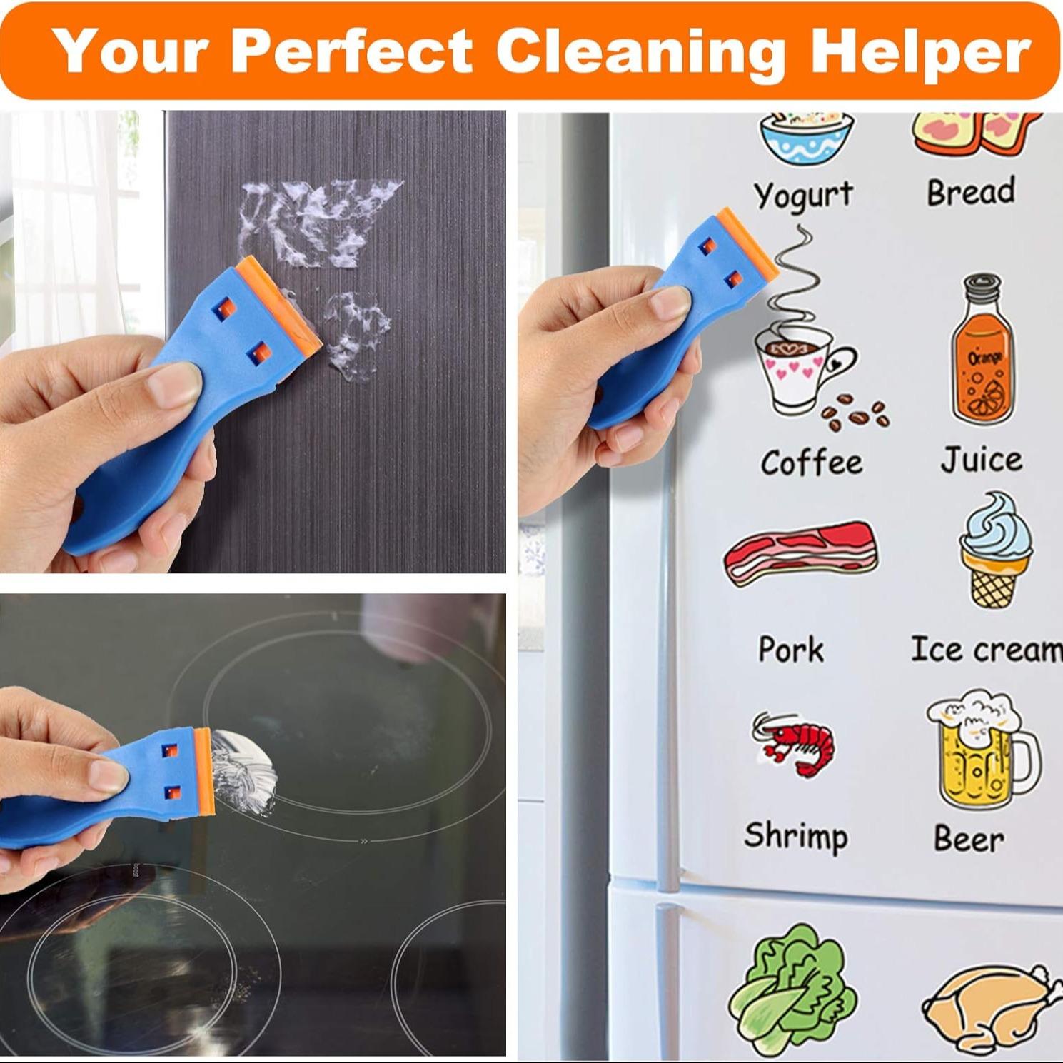 Plastic Blade Scraper Tool with Replacement Blades, Durable Cleaning Scraper for Stickers, Decals, Adhesive & Paint Removal, for Car Glass & Windows, Tough Scraper Tool Accessories #   TOP PICKS