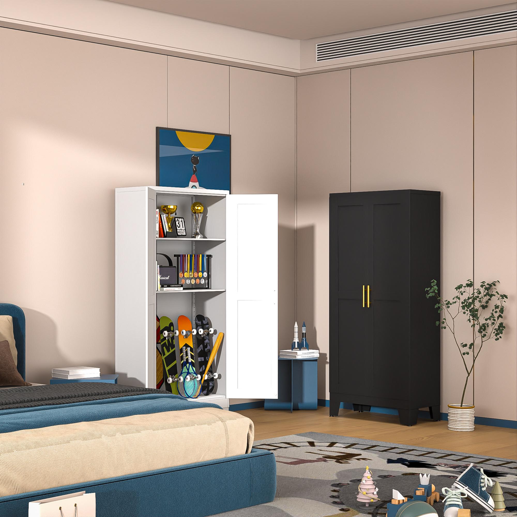 Metal Pantry Cabinet 47" with 2 Doors & 3 Adjustable Shelves, Kitchen Pantry Storage Cabinets for Dining Room, Living Room, Bathroom Furniture Organization storage cabinets drawer dresser Cupboard Organizer Metal Pantry Cabinet 47" with 2 Doors & 3 Adjustable Shelves, Kitchen Pantry Storage Cabinets for Dining Room, Living Room, Bathroom Furniture Organization storage cabinets drawer dresser Cupboard Organizer