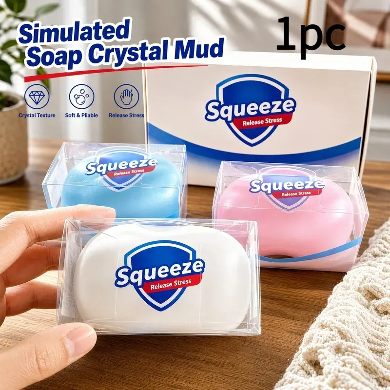 Crunchy Soap Ball Squishy Stress Ball Filled Soft & Squeeze Fidget Toys, Anti-Stress Anxiety Relief Hand Decompression Toy