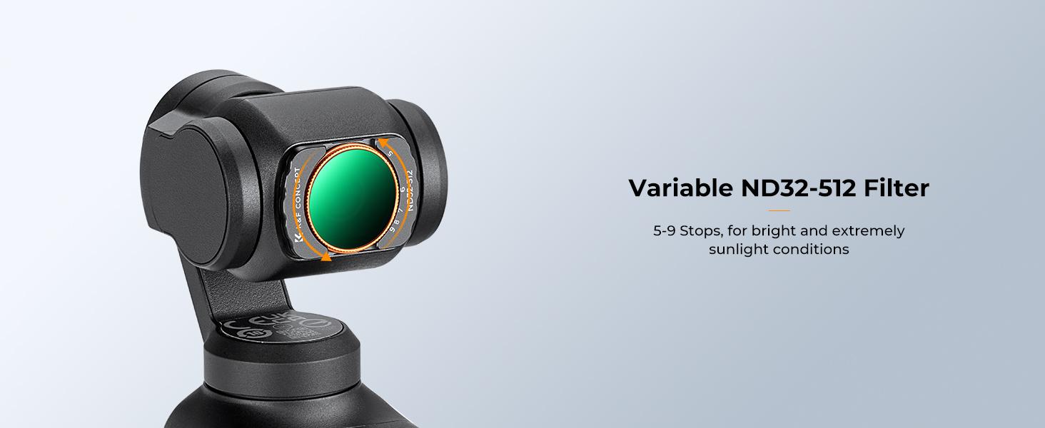 K&F Concept Effect Filters Compatible with DJI OSMO Pocket 3 External Expanded View Accessories Filters (ND2-32 + ND32-512)