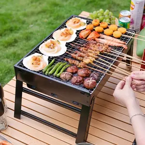 Premium Portable Folding Grill, High-Quality Stainless Steel Camping BBQ Stove, Sturdy Tool-Free Setup for Outdoor Picnic & Backyard Party, Exquisite Compact Charcoal Grill for Outdoor Enthusiasts