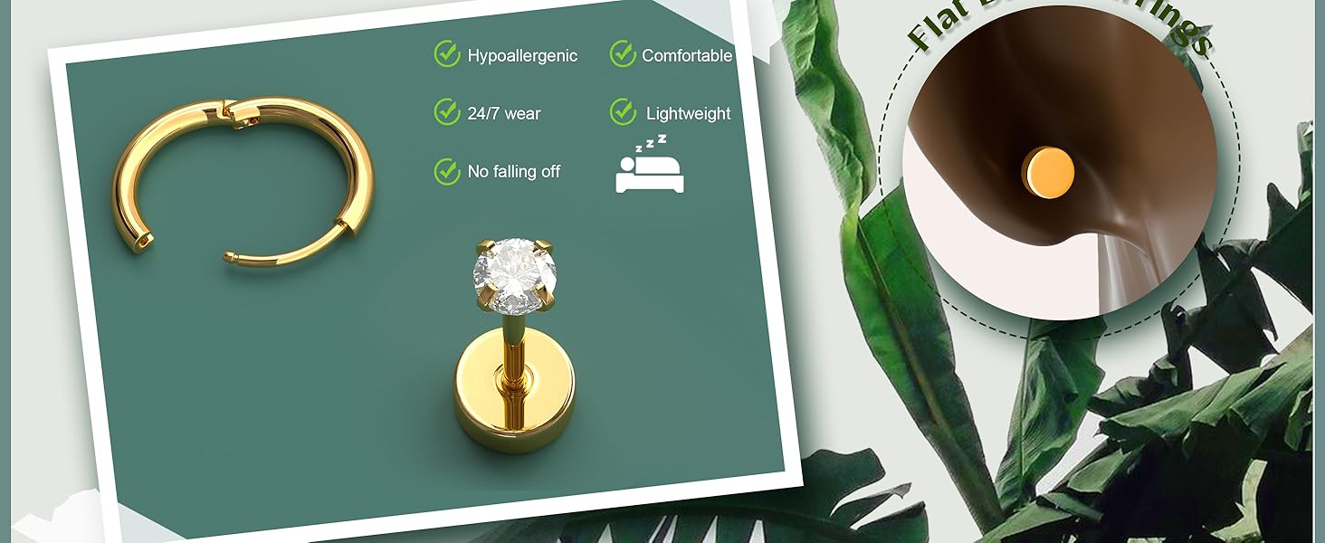 18pcs 18K Gold Plated Single Stainless Steel Flat Back Earrings Set for Women – Mix & Match Ear Piercing Jewelry Gifts (NOT Sold in Pairs) 18pcs 18K Gold Plated Single Stainless Steel Flat Back Earrings Set for Women – Mix & Match Ear Piercing Jewelry Gifts (NOT Sold in Pairs)