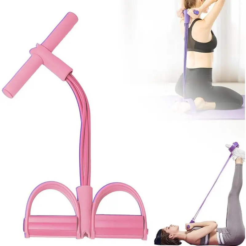 2025 Upgrade 6-Level Natural Latex Ankle Band Set - 8-Tube Pedal, Portable Exercise Band, Home Workout Gear with Elasticity for Sit-Up, ABS Training (Men's, Women's)