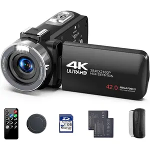 4K Video Camera Camcorder, 42MP Vlogging Camera for YouTube with 32GB SD Card, 2 , 3" 270° Rotating Screen, 18X Digital Zoom, Remote Control, Webcam for Live Streaming