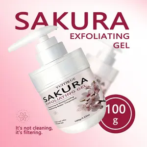 Yuitikue Cherry Blossom Exfoliating Gel, Gentle Cleansing & Hydrating, Contains Cherry Extract & Hyaluronic Acid, 100g, No Tightness