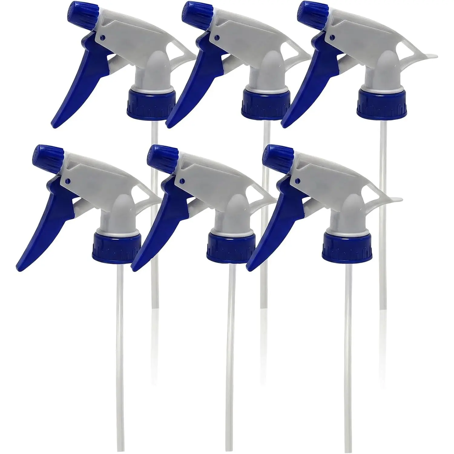 6 count Heavy Duty Trigger Sprayer Nozzles Mist and Stream Sprayer Heads  for Standard 28/400 Bottles 8oz/16oz Multi-Purpose  Nozzles for  Garden Cleaning and Watering (Blue)
