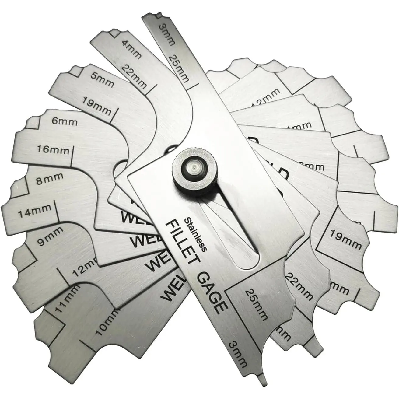 7 count Fillet Weld Set Gage MG-11 Rl Gauge Depth Gauges | Welding Inspection Test Ulnar Marks Metric Checking Fillet  and Throat Size Metric