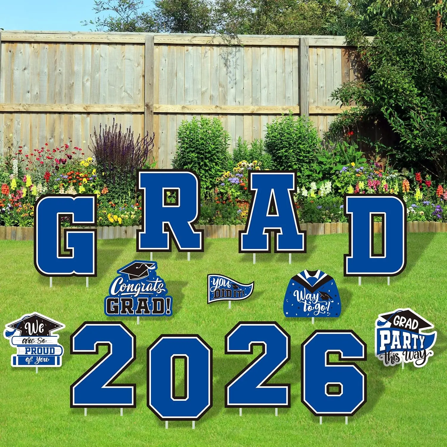 Blue Themed Graduation Decorations 2026 - Graduation Yard Signs Class of 2026,Congratulate Graduation yard signs - Graduation Party Supplies for High School & Graduation Party Decorations
