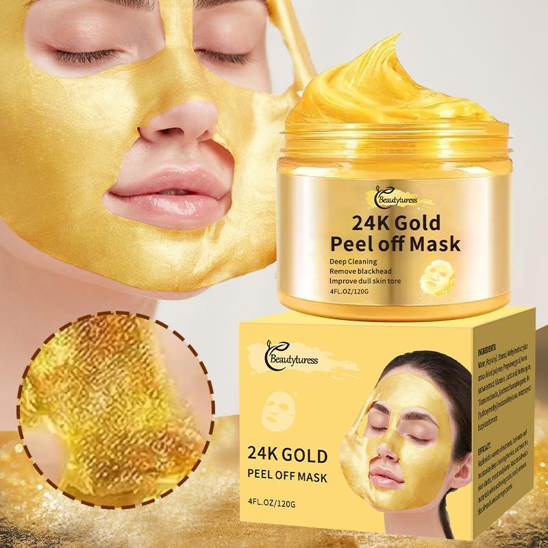 24k Gold Peel-off Mask, Deep Cleansing Oil Control Blackhead Removal Mask, Moisturizing Facial Mask, Suitable for All Skin Types