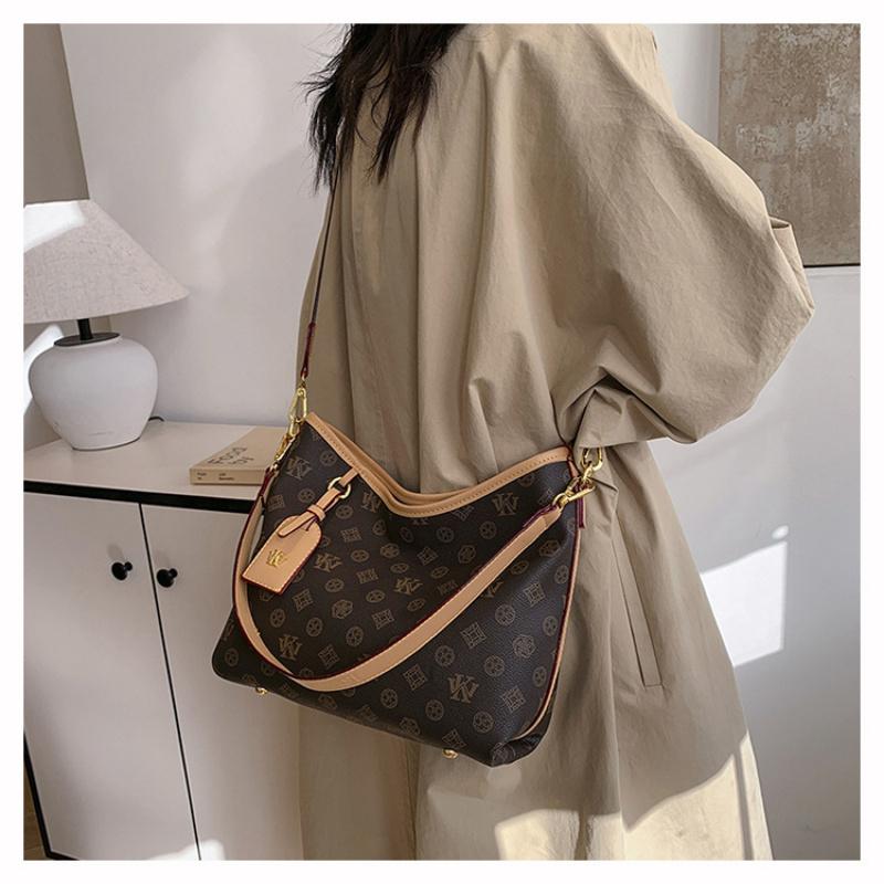 Mia Bag Shop High-end Fashion Large Capacity Tote Bag for Women 2025 New Vintage Print Commuter Shoulder Bag Crossbody Bag in PU Material for Daily Use 20 cm long, 20 cm wide, and 28 cm tall 20 cm long, 20 cm wide, and 28 cm tall