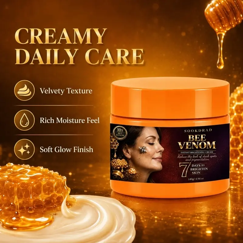 bee venom cream, 10x bee venom, instant brightening, reduce dark spots, reduce pigmentation, brighten facial skin, 4.94 oz, 140g