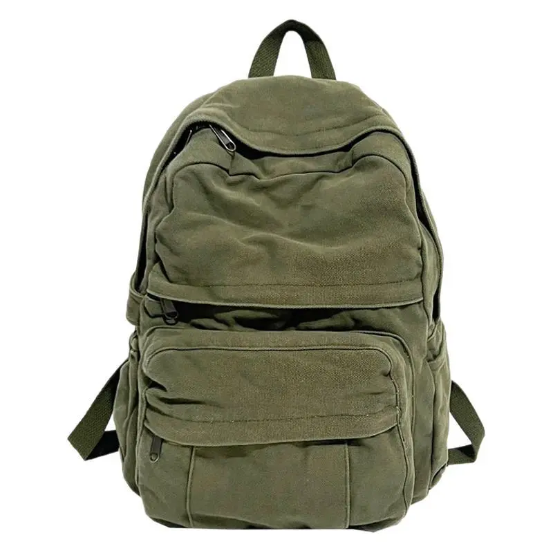 New Women's Solid Color Vintage Chic College Travel Backpack - University Students' Multi-Use Bookbag, Hong Kong Style Mori Kei Aesthetic, Adjustable Padded Shoulder Straps, Secure Zipper Closure, Lightweight Everyday Carry Bag (Campus Commute Use), Schoo