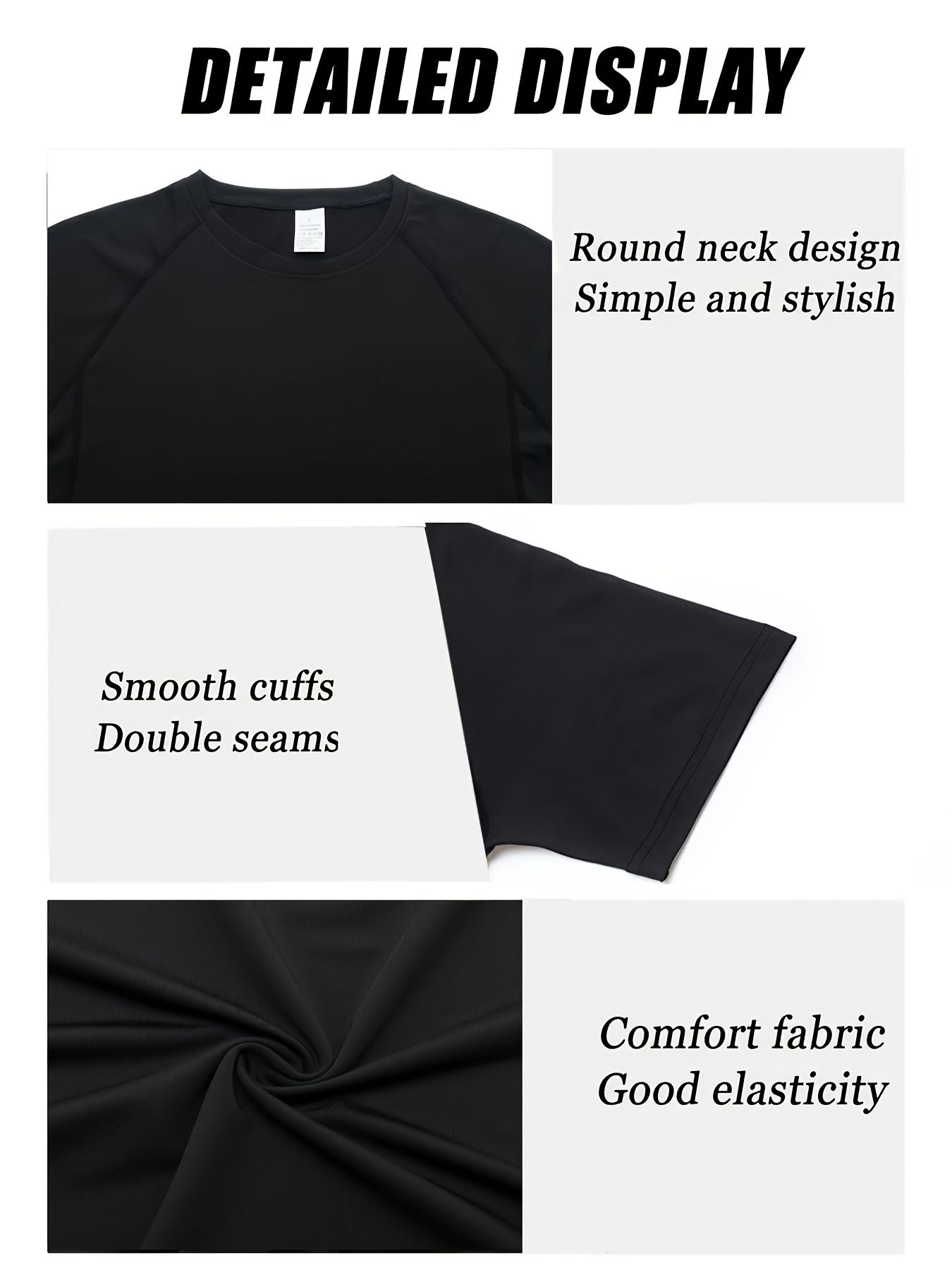 WOLVES Wolf Head Print Men's Crew Neck T-Shirt - Quick-drying, breathable, sweat-absorbing shirt, suitable for fitness, gym, and running, lightweight and comfortable, quick-drying short-sleeve moisture-wicking shirt for sports and fitness training