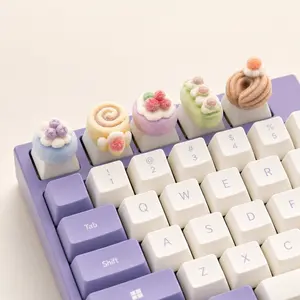 5-Piece Sweet Cake Shaped Mechanical Keyboard Capsules, Cute 3D Custom Keycaps, Compatible with Cherry Mx Cross Axis, DIY Desktop Decor