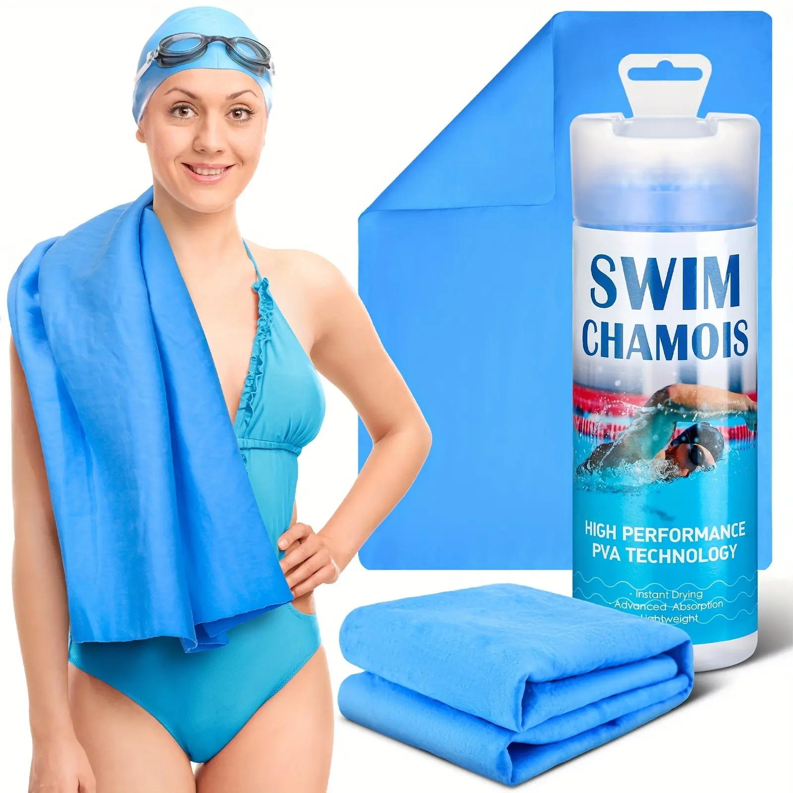 1pc Large Swimming Chamois Towel Quick Dry for Swimmers Towel Lightweight Chamois 35. 4" X 24. 8" for Diving Triathlons And Other Water Sports Beach Shower Pool Gym Camping