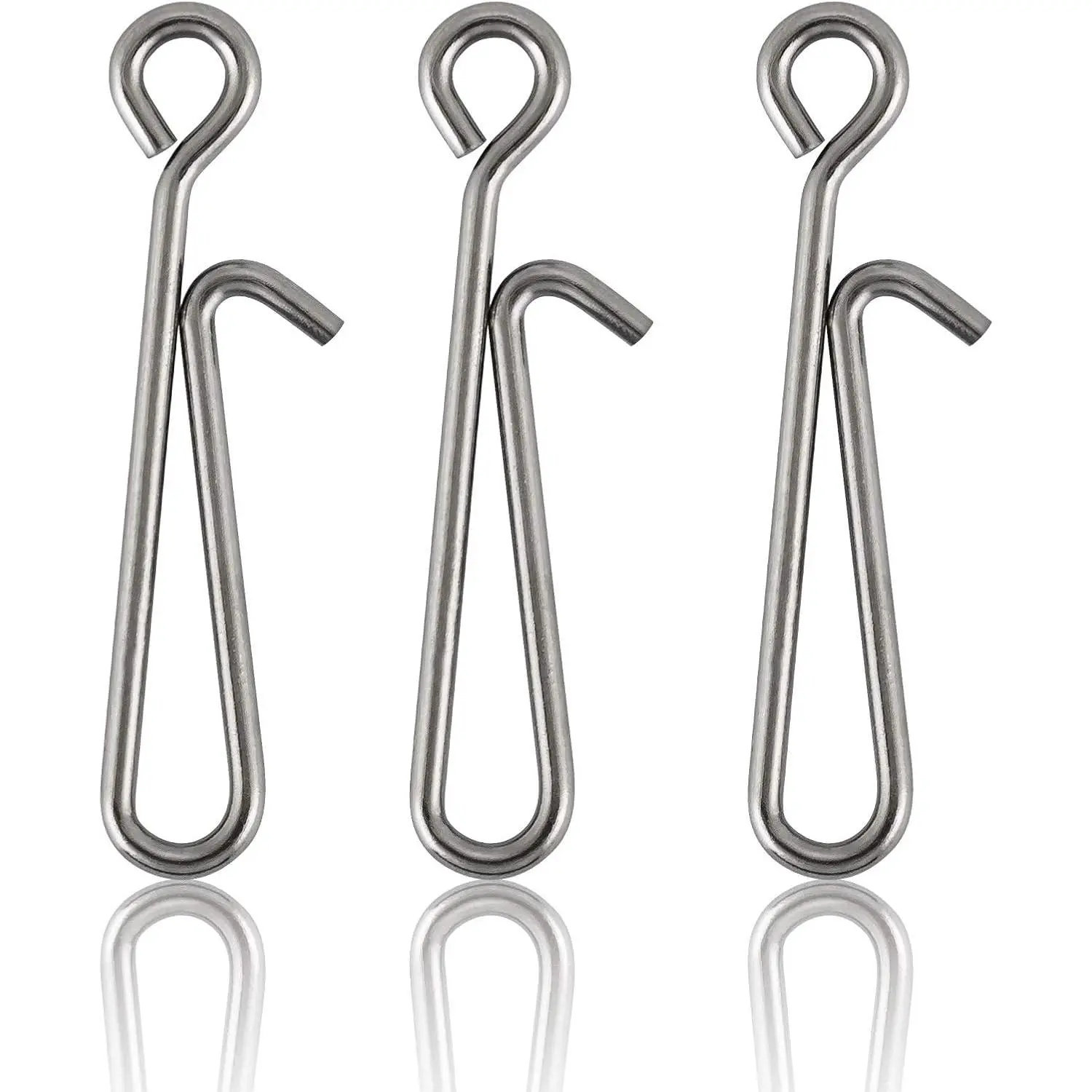 50 Pack Fishing Clips Quick Change Speed Clips Crankbait Snaps Stainless Steel Line Lure Hook Connector Freshwater