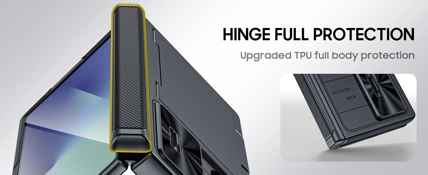 for Samsung Galaxy Z Fold 7 Case RFID Wallet with Cards Holder [Hinge Cover] [Camera Cover] Shockproof Silicone Protective Phone Case for Z Fold 7 2025-Black