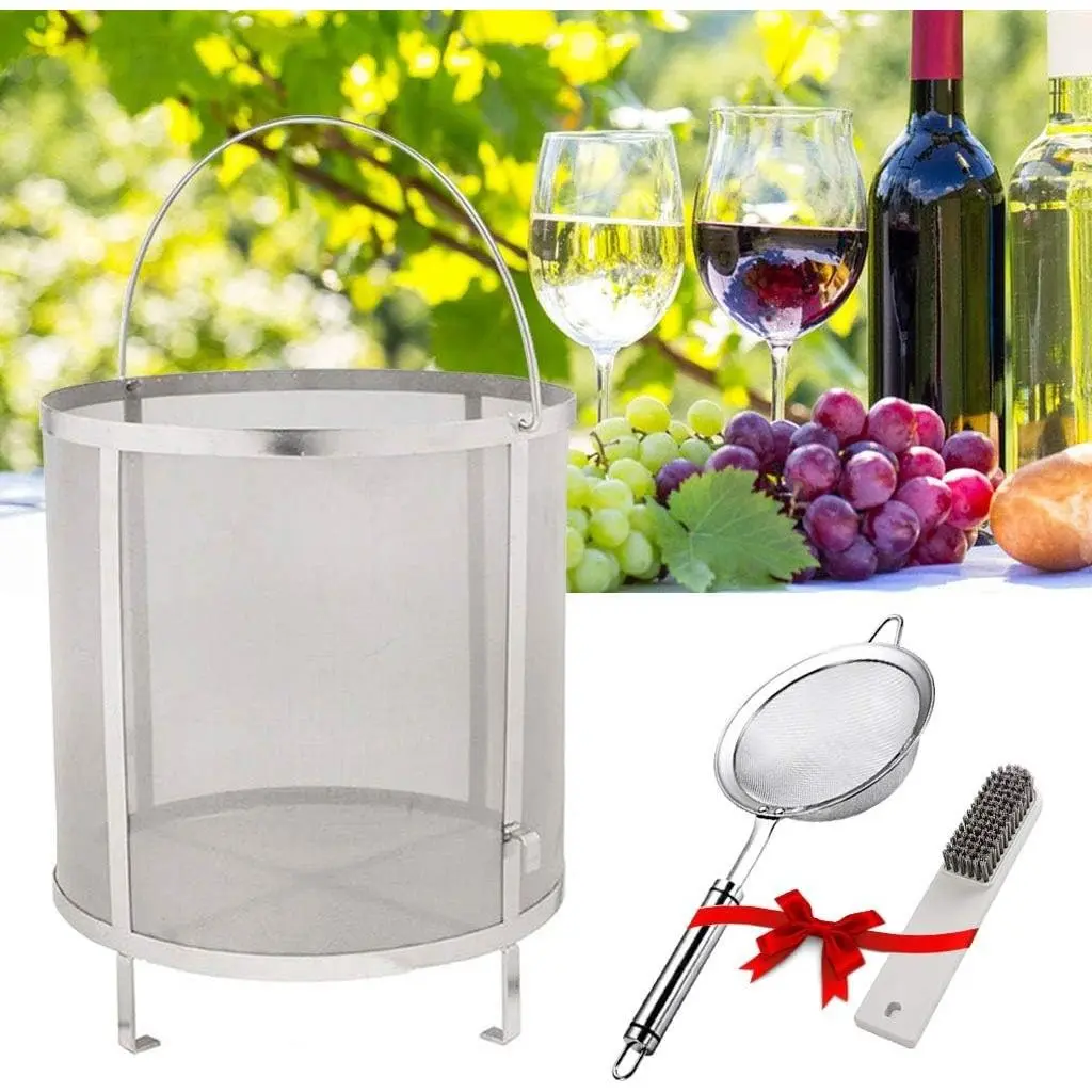 11.8×12.2 Inch (30×31cm) 300 Micron Mesh Brewing Filter Strainer for Homebrew Wine Beer Tea Kettle Dry Hops Grain Brewing