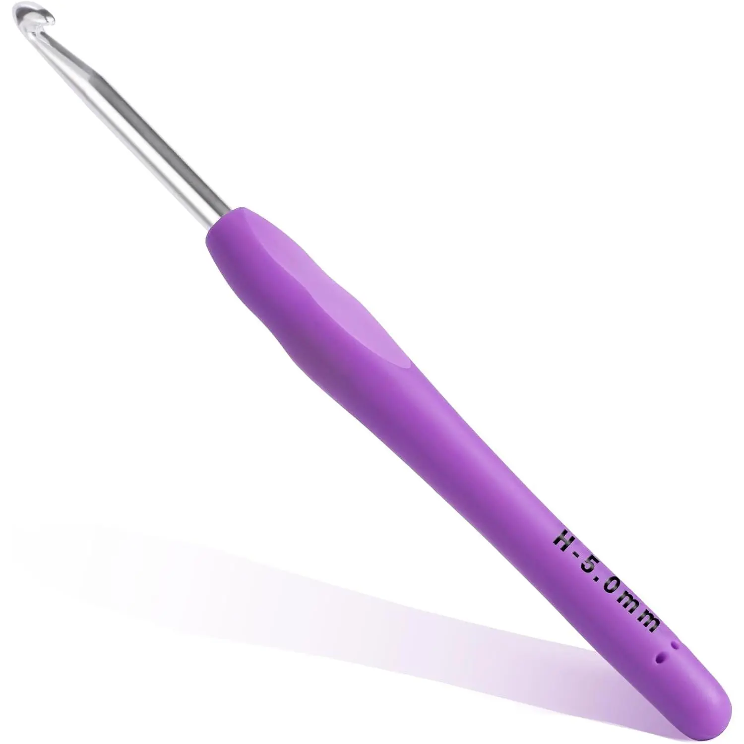 5mm Crochet Hook,  Soft Handle for  Beginners Knitting | Crochet  with Smooth  tip, extra-long, non-slip grip.  for blankets, yarn, left-handed. For  levels