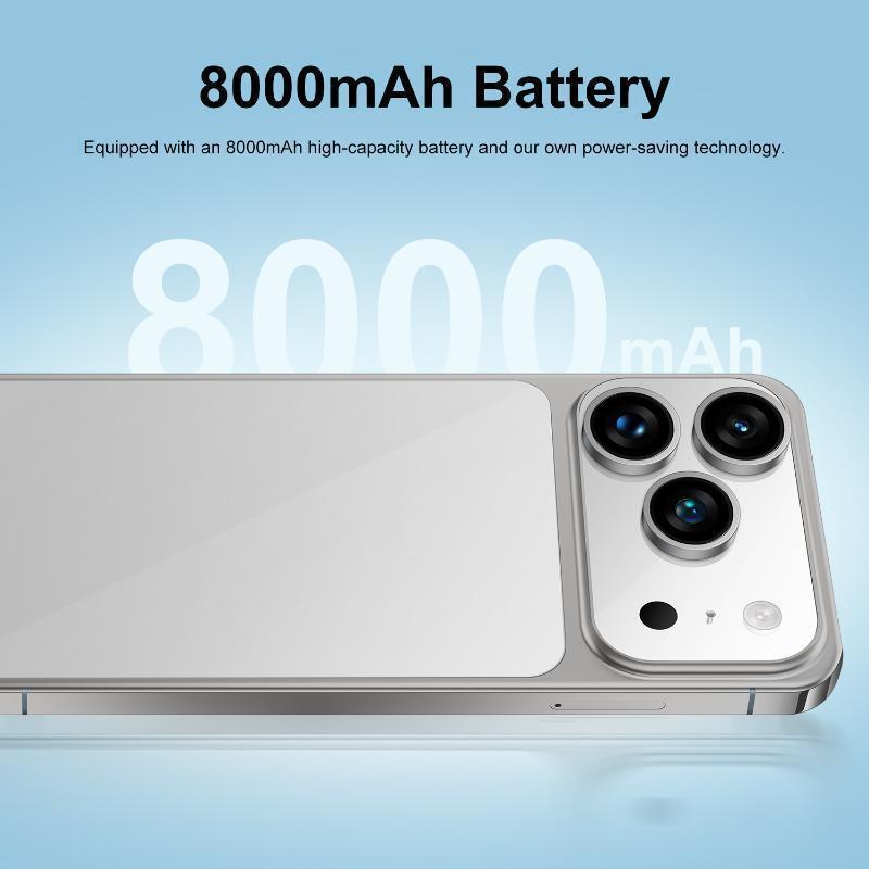 Smartphone  I17ProMax A17 PRO MAX Android Smartphone, 7.3 Inch Dual 108MP+78MP Cameras, Long-Lasting 8000mAh Battery, Fast Charging, OTG Function, Facial Recognition Unlocking,  12GB RAM +512GB ROM, 5G Network, Unlock Cellphone I smart phon