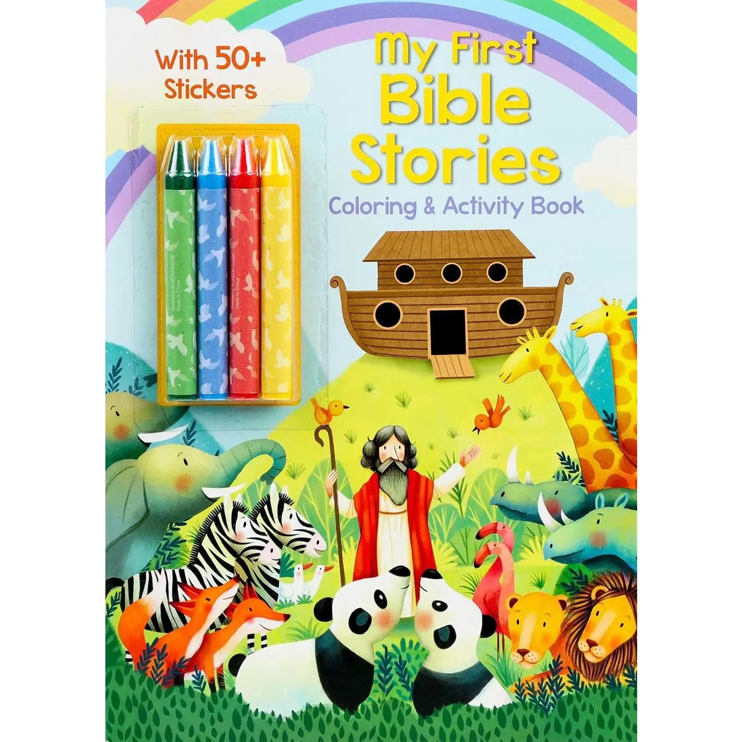 My First  Stories Coloring & Activity Book with 4 Crayons and 50+ Stickers (Color & Activity with Crayons) - Paperback