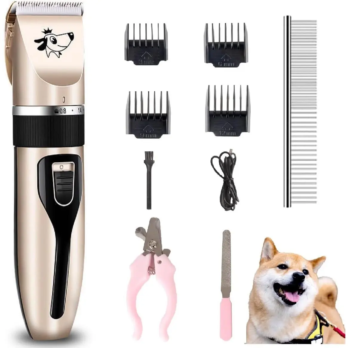 Clippers  Kit and Paw Trimmer,Cordless,Low Noise, Electric Quiet,Rechargeable,  Trimmer ,  Clippers for Thick Coats, for Small and Large Dogs Cats