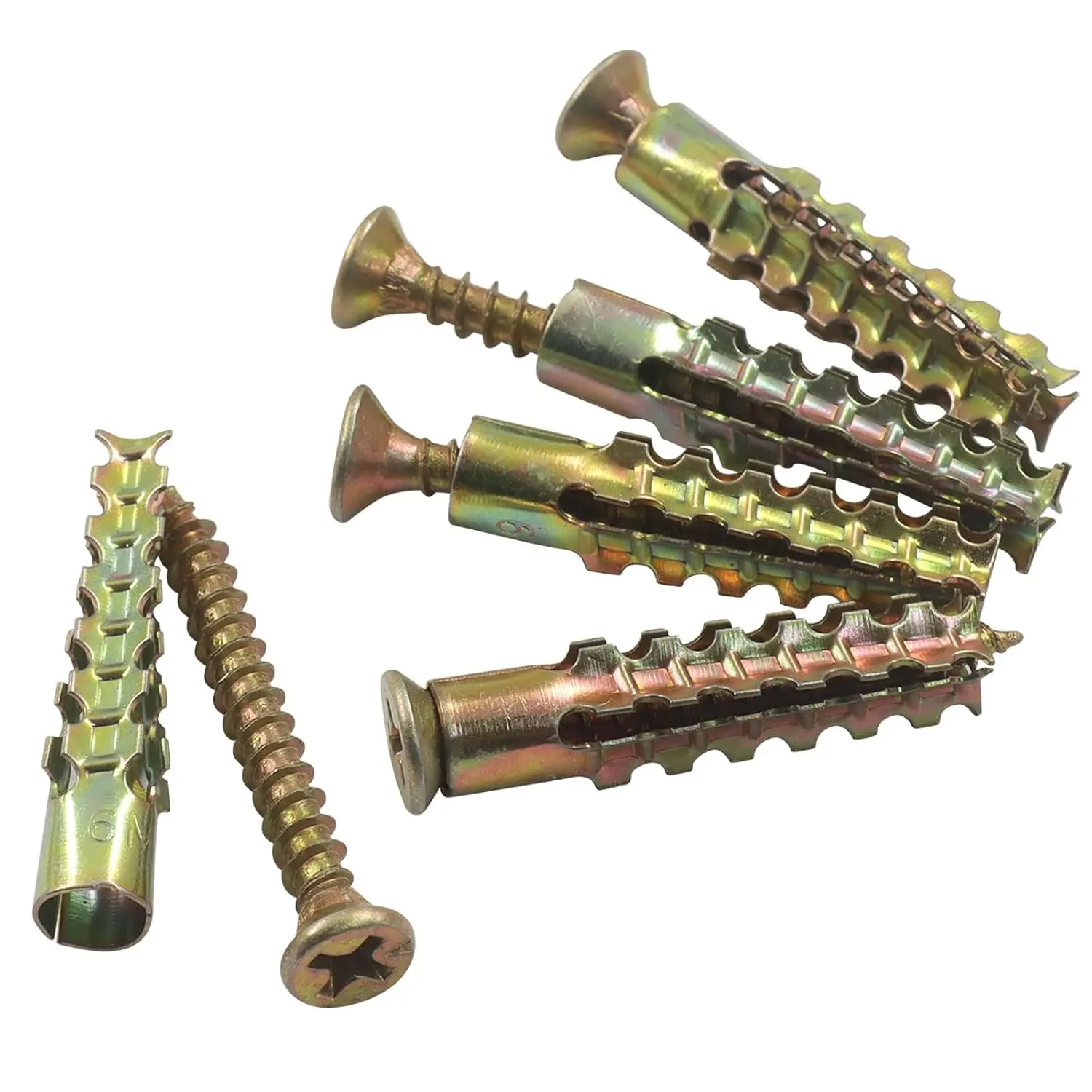 Heavy Duty Hollow Wall Anchors with Screws Kit, 20 count, 6x32mm | Zinc-Plated Steel  Anchors, Hinge Hole Repair & Structural Fixings, For Concrete/Hollow/ Walls