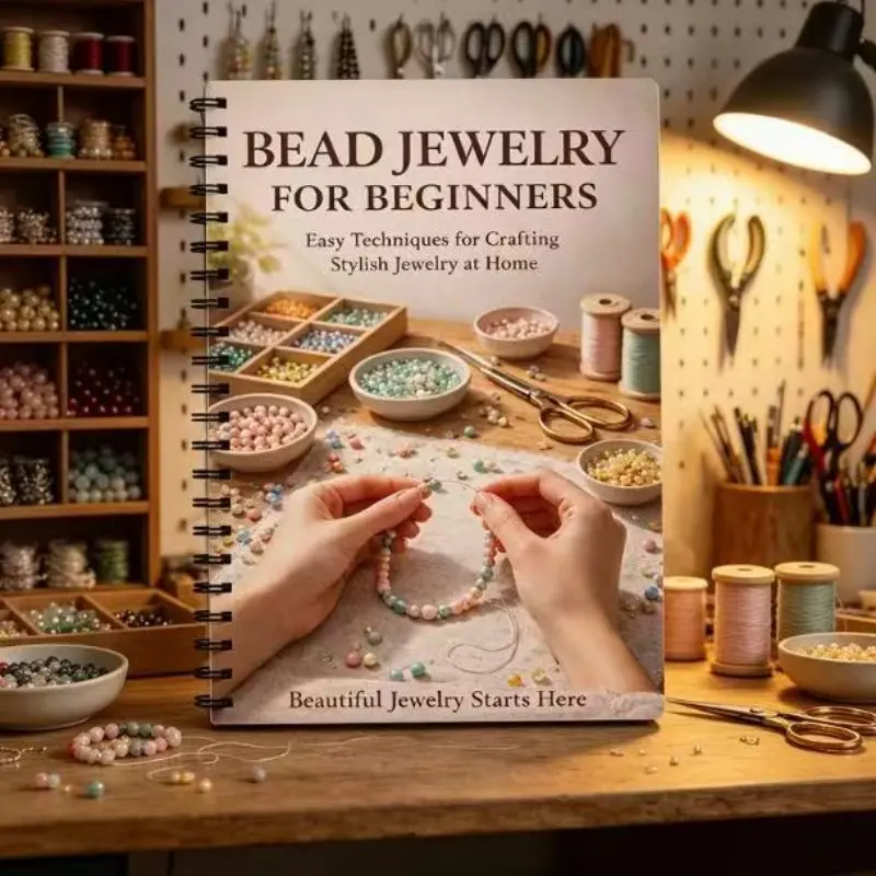 Beginner Beading Jewelry Guide Book, DIY Jewelry Notebook, Step-By-Step Instructions, Design Inspiration, Creative Crafting Journal
