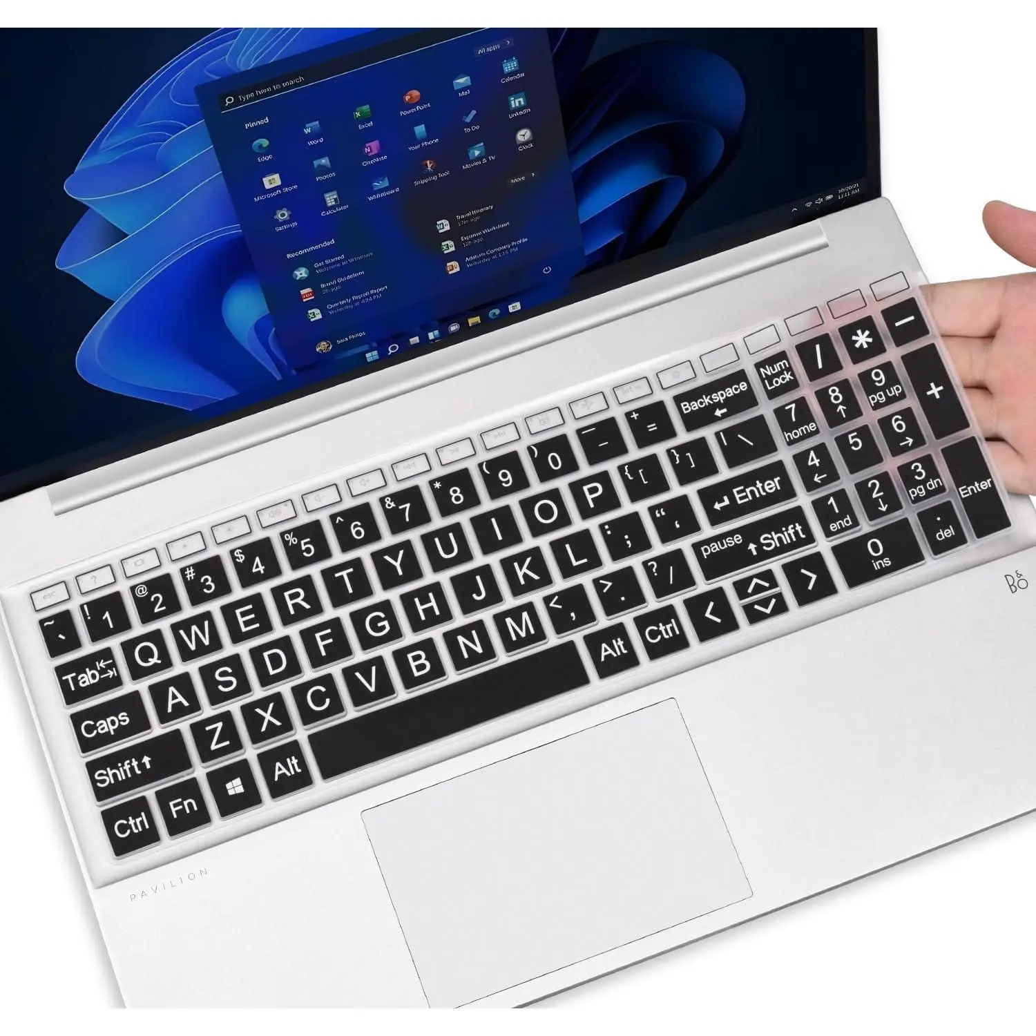 Large Print Keyboard Cover  for 2026 2025  15.6 inch Laptop15-fc 15-fd Series,  15-fc0499nr 15-fc0502nr 15-fc0399nr 15-fc0099nr fc0245dx fc0047nr 15-fd0023dx 15-fd0123dx 15-fd0127dx 15t-fd100