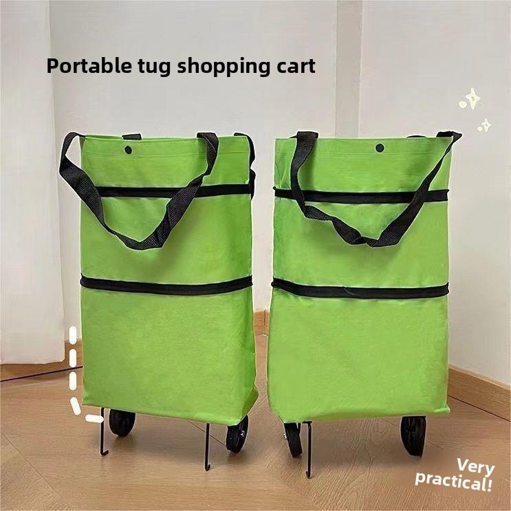 Portable Shopping Cart Foldable Grocery Trolley Lightweight with Wheels for Home Delivery Handcart Small Trailer Ideal for Shopping Tasks