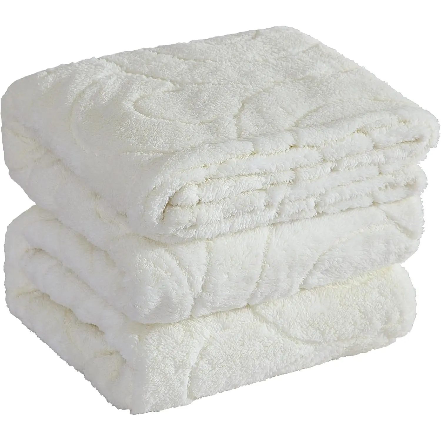 Cream Throw Blanket for Couch - Soft Blankets for Women, Cute Small Fleece Blanket for Girls , 50x60 Inches