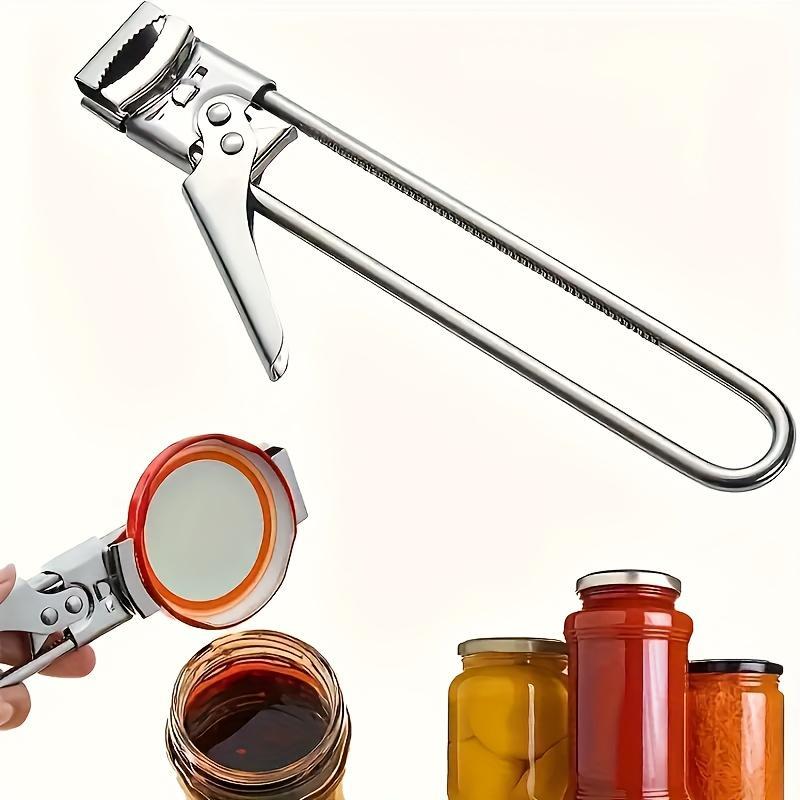 Stainless Steel Adjustable Jar & Bottle Opener - Multi-Functional Kitchen Tool with Ergonomic Grip for Easy Opening of Jars, Cans, and Bottles, Kitchen Tool Opener | Ergonomic Grip Design | Stainless Steel Tool, Jar Openers for Kitchen