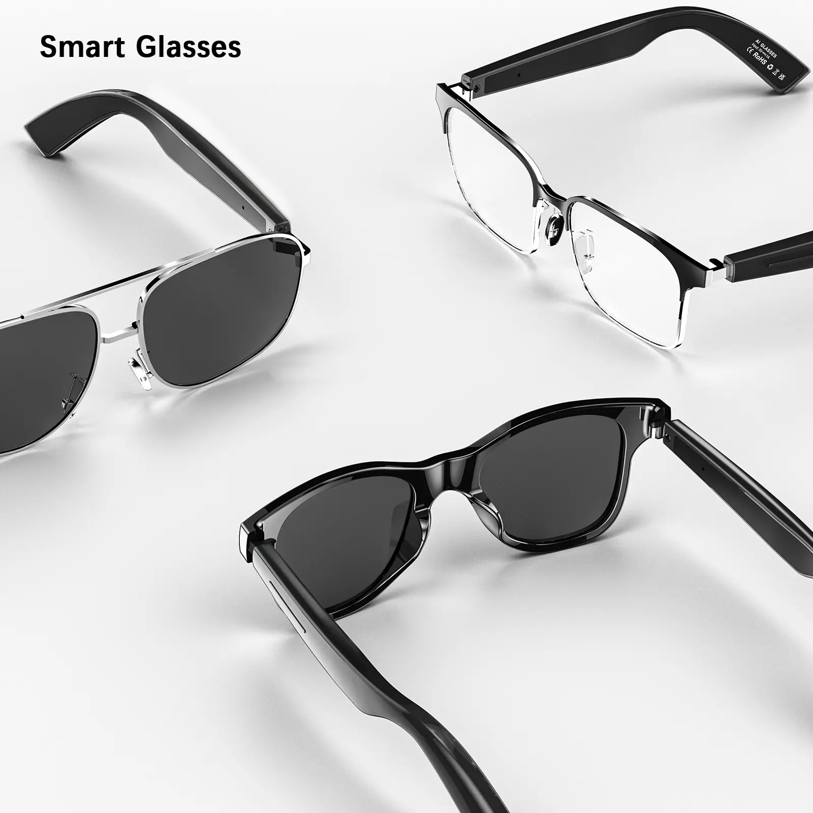 Ai Smart Glasses with Bluetooth-compatible Calling, Real-Time Translation, UV Protection, Interchangeable Frames, Ideal for Driving, Travel, Daily Use