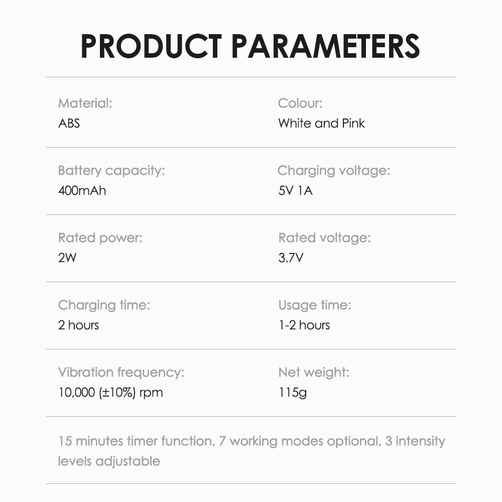 7-in-1 Facial Beauty Device Multi-Color LED Lights Vibration Heating EMS 3 Intensity Levels Portable Facial Beauty Instrument Facial Beauty Machine