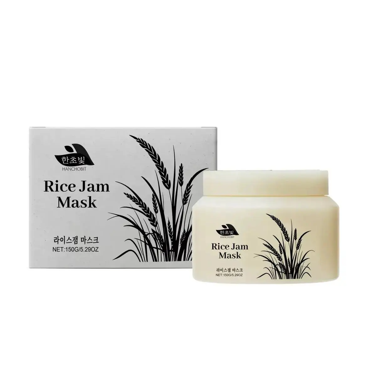 Rice Jam Mask 5.29oz | Korean Rice Hydrating Moisturizing Wash-Off Face & Body Mask with Gentle Exfoliating, Daily Moisture Care for Smooth, Soft Skin, Moisturizer, Mask Exfoliate