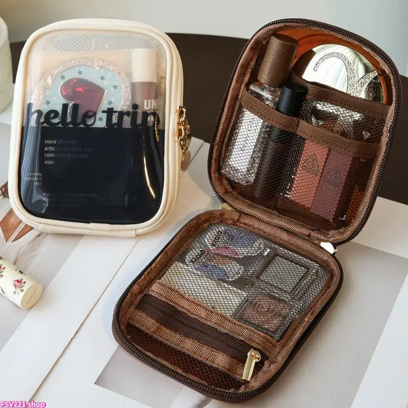 Transparent PVC Cosmetic Pouch for Purse - Women's Mini Zip Organizer for Toiletries, Compact & Portable Travel Must Haves, Cosmetic Bag For Purse, Makeup Travel Organizer, Mini Travel Products