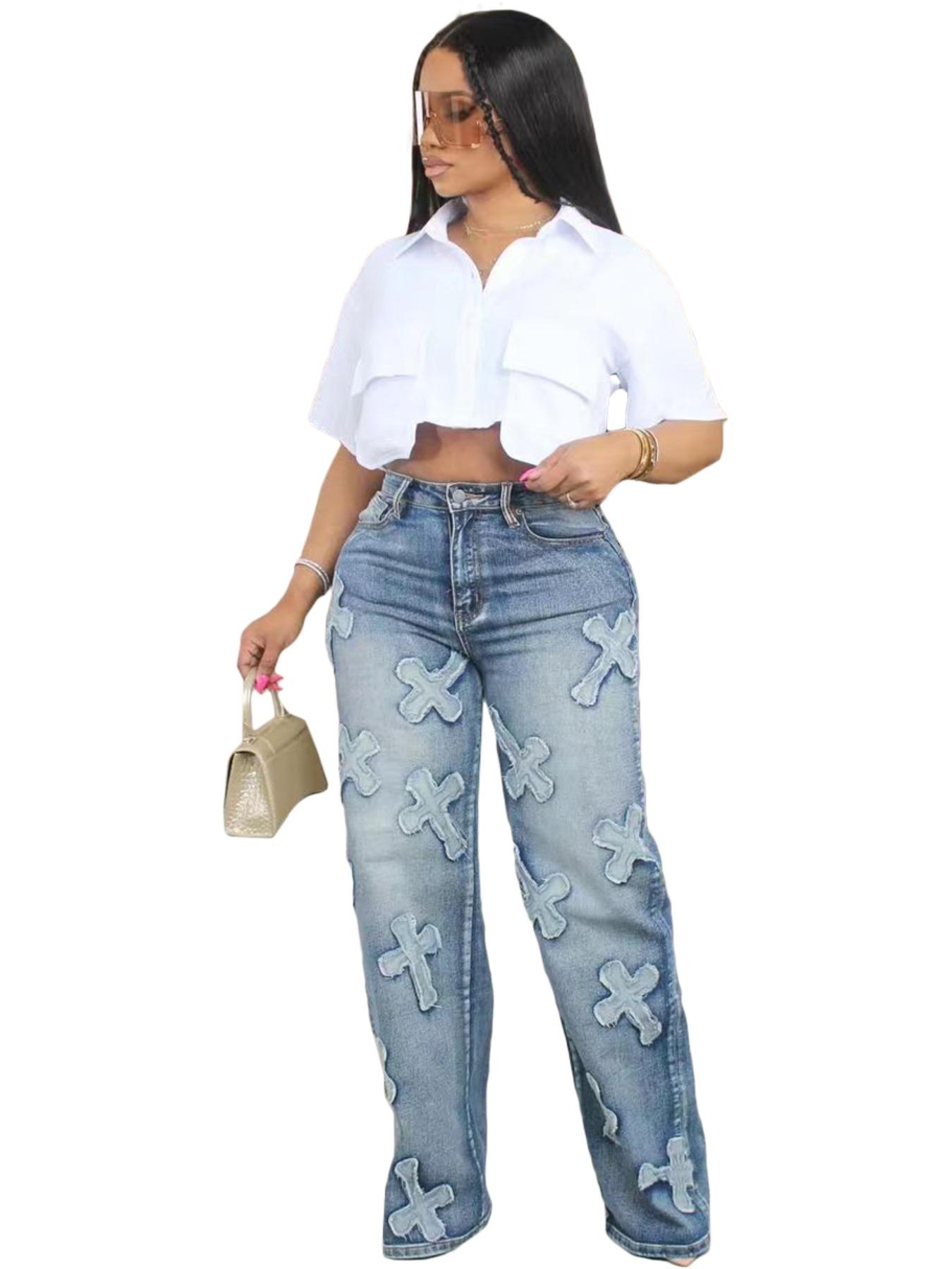 Women's Plain Flap Pocket Button Front Crop Shirt, Casual Fashion Shirt, Casual Short Sleeve Collared Top for Daily Wear, Ladies Clothes for All Seasons