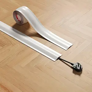 Invisible Cable Hider | One Sticker, One Cover—Instantly Hide Those Messy Cables on the Floor and in Corners! | Flexible and Bendable—Fits Snugly Around Wall Corners and Right Angles | White Matte, Invisible Design