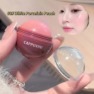 Ball Blush Cream, Korean Matte Cream Blush Stick, Ball Juice Blush, for lips and cheeks, waterproof, rich color return, universal shadow, brightening effect, significantly modifying facial contour effect