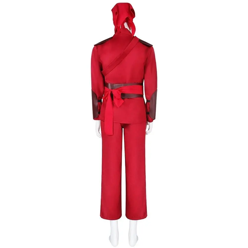 Movie New Day Red Ninja Cosplay Costume Adult Men Top Pants Full Set Uniform Halloween Clothes Outfits