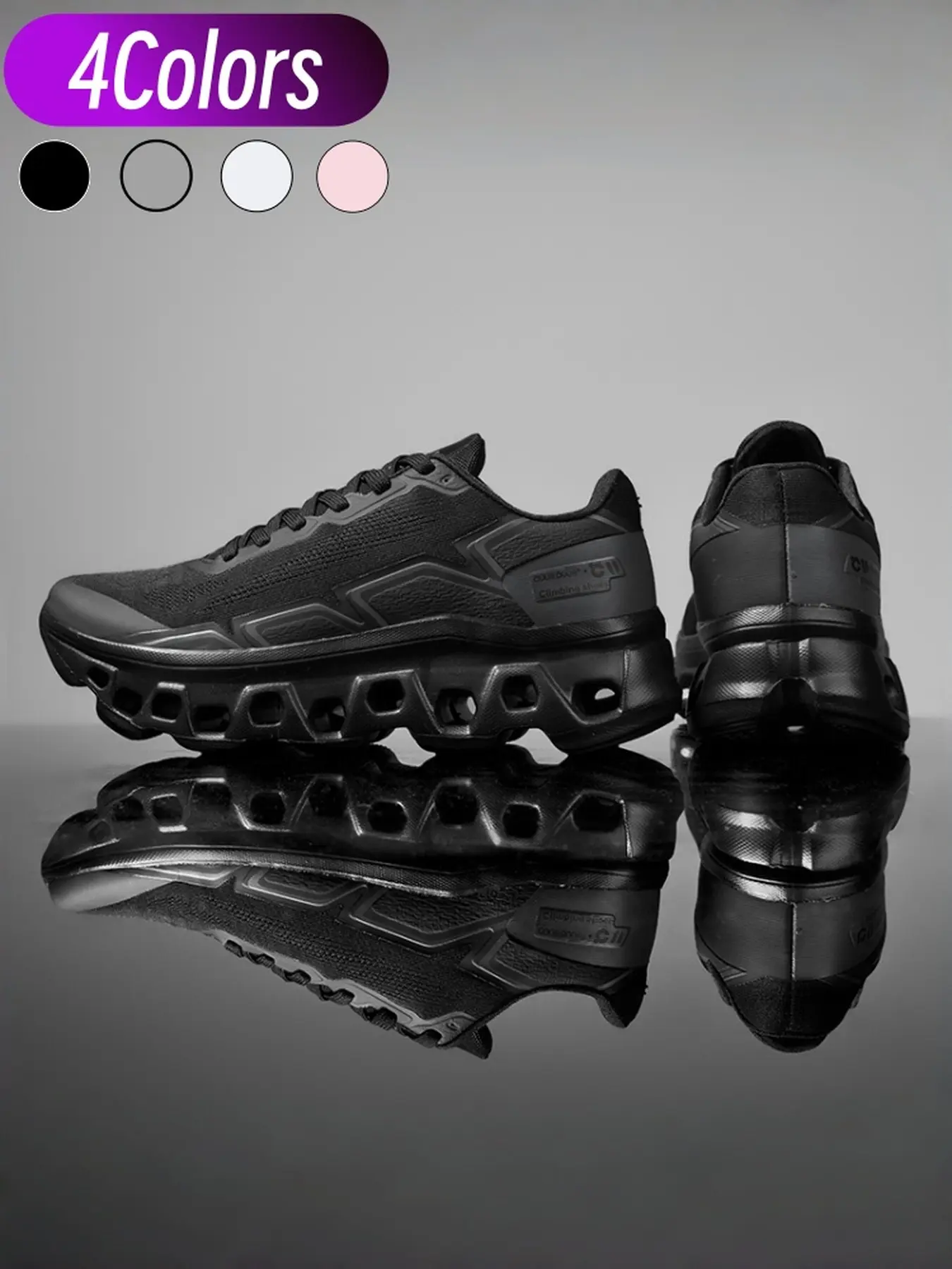 Men thick cushion mesh running shoes, lightweight breathable anti-slip wear-resistant professional trainers for fitness test training