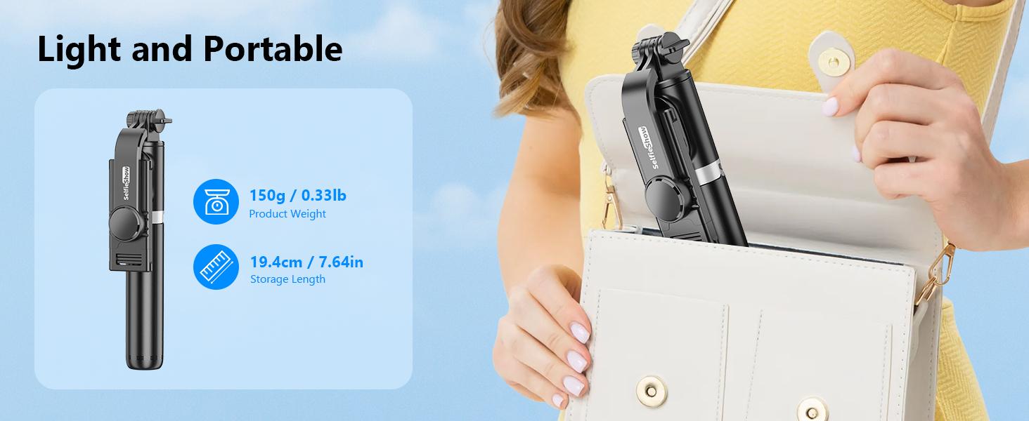 Selfie Stick Tripod, All in One Extendable & Portable iPhone Tripod Selfie Stick with Wireless Remote Compatible with iPhone 16 15 14 13 12 11 pro Xs Max 8 7, Galaxy Note10/S20/S10/OnePlus 9/9 PRO etc