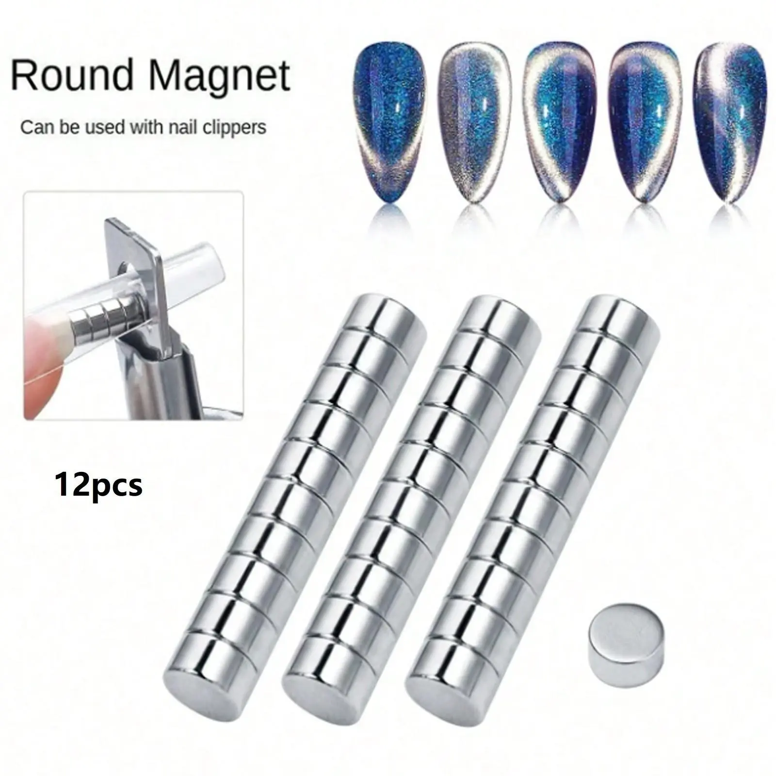 48/12pcs Small Magnets, Round Mini Magnet Multi-Use for Nail Clippers, Refrigerator, Miniatures, Hobbies, Crafts and Science, Tiny Size：5mm x 4mm(DxH), Multifunctional Magnet