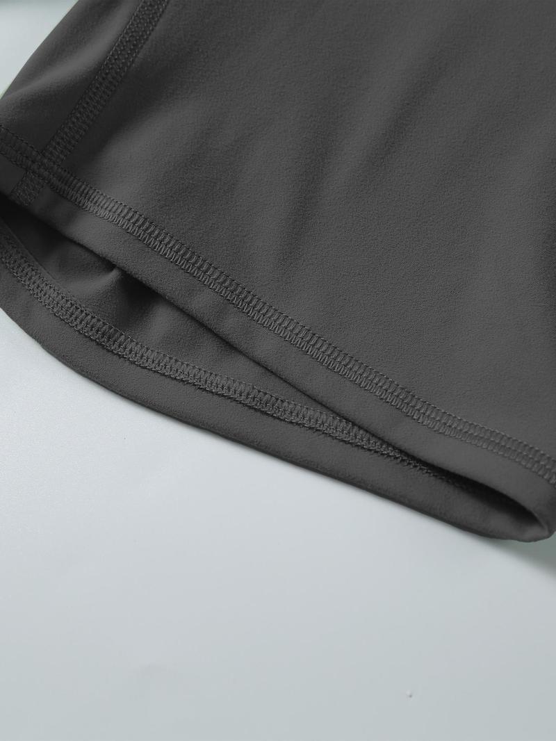 Women's Plain High Waist Skinny Sports Shorts, Gym Shorts, Sporty Wide-Waistband High-Stretch Shorts, Skinny Workout Shorts, Ladies' Sportswear for Indoor Outdoor Wear