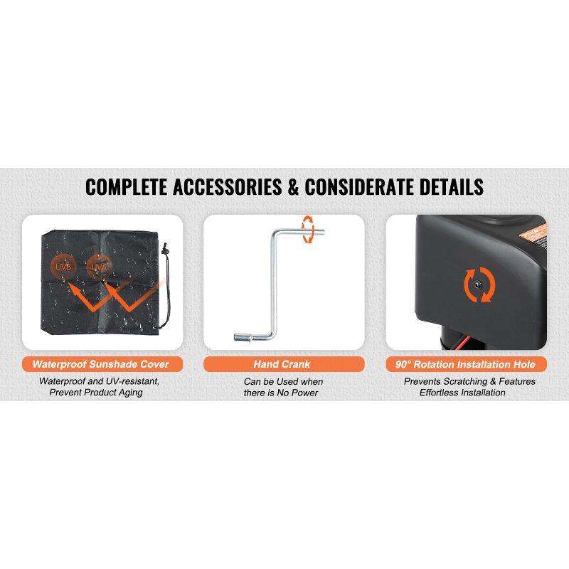 VEVOR Electric Trailer Jack, Power Tongue Jack Weight Capacity 4000 lbs, 9.84-33.85 Electric Tongue Jack with Waterproof Cover for Lifting RV Trailer, Horse Trailer, Utility Trailer, Yacht Trailer