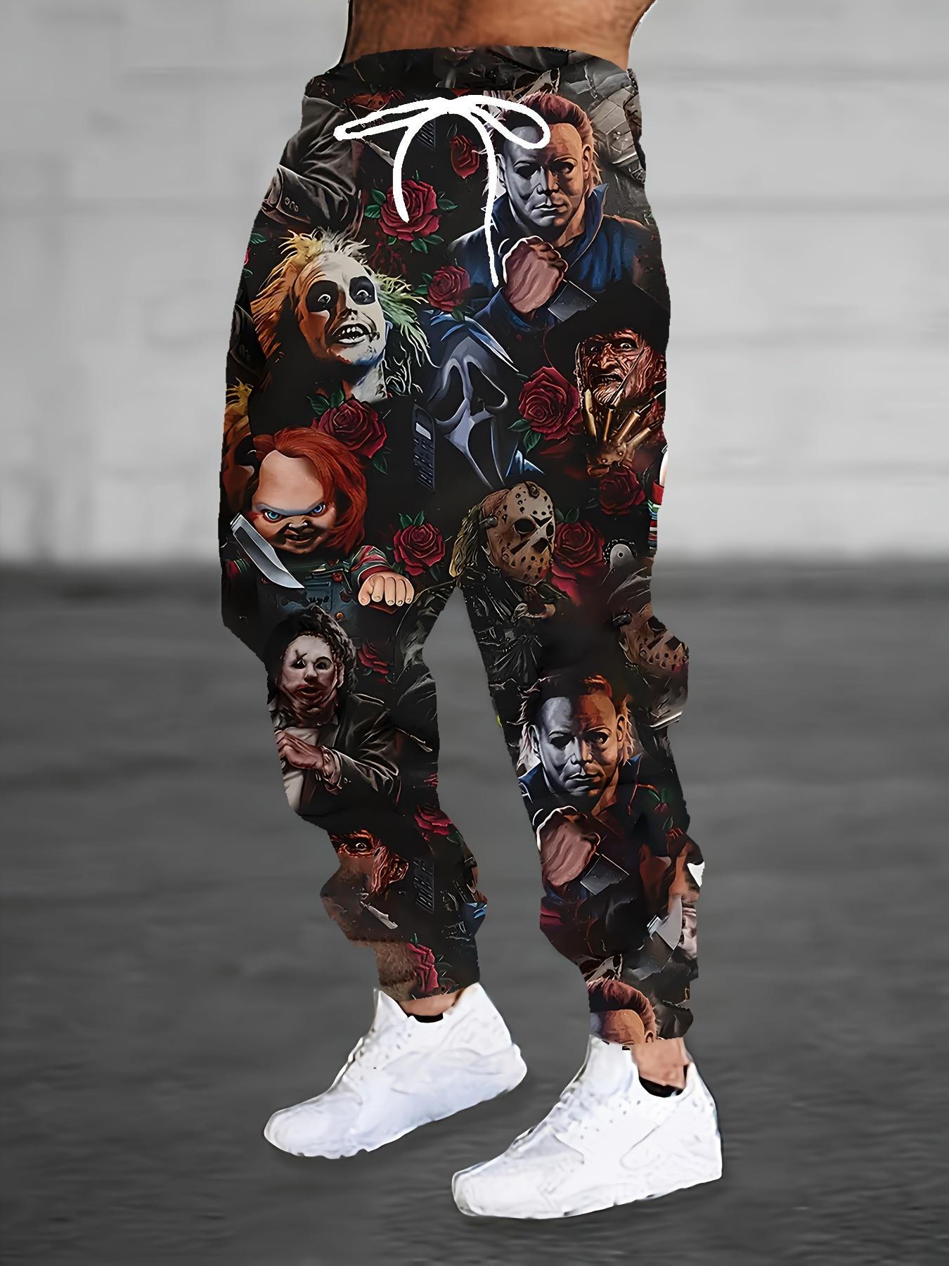 Men's Creative Evil Character 3D Printed Casual Comfort Sweatpants - Polyester, Opaque
