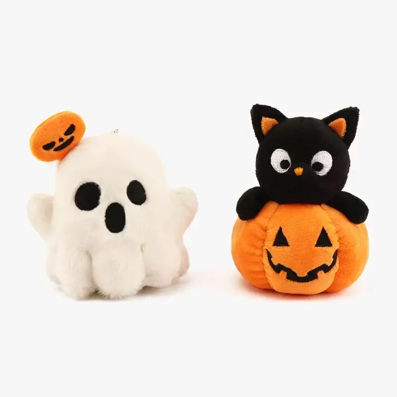 Halloween Cute Keychain Pendant, Pumpkin Cat Charm, Soft Plush Toy Keychain, Perfect for Boys, Girls, Girlfriends